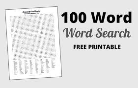 This word search features 20 words related to taking a road trip. 100 Word Word Search Pdf Free Printable Hard Word Search