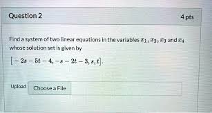 Linear Equations In The Variables