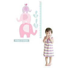 Elephant Height Chart Fabric Wall Sticker