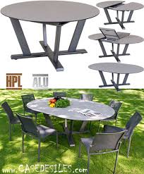 Table de jardin au meilleur prix parmi le plus grand choix du web sur meubles.fr. Table De Jardin Aluminum Hpl Ronde Extensible 3075