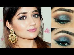 blue shimmer indian festive makeup