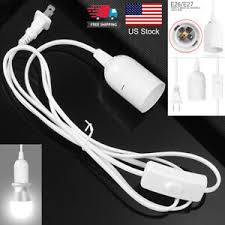 E26 E27 Light Bulb Socket To Ac Wall Outlet Plug Adapter On Off Switch 6 Ft Cord Ebay