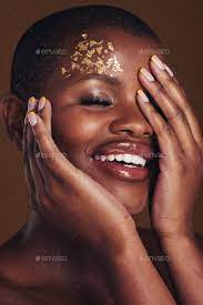 art cosmetics and black woman with