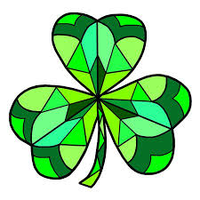 Stained Glass Green Irish Clover