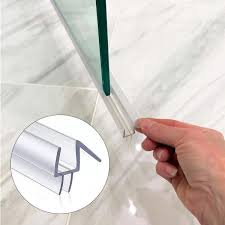 fab gl and mirror clear 95 in length shower door seal co extruded bottom wipe with drip rail for 3 8 in gl