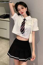 Uniforme escolar para chica, faldas plisadas, Escuela Japonesa, cintura  alta, a cuadros, sexy, jk, 2021|Uniformes escolares| - AliExpress
