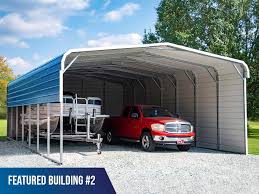 Scan garage pictures and designs. 24x35x9 Regular Roof Metal 2 Car Carport Metal Carports