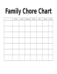 Weekly Family Chore Chart Free Download