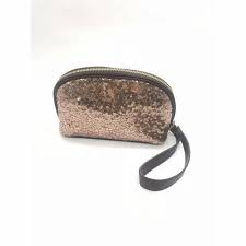 zipper black glitter makeup pouch at rs
