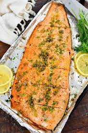 whole baked salmon filet will cook