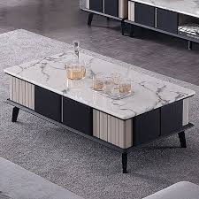 White Marble Coffee Table With Storage