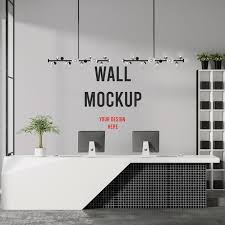 Modern Office Reception Wall Mockup