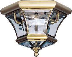 To find the fixture size you'll need for your space, multiply the width of your. Livex 7052 01 Monterey Georgetown Antique Brass Outdoor Flush Mount Ceiling Light Fixture Lvx 7052 01