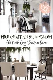 The chairs we had were tall olive green parsons chairs. Modern Farmhouse Dining Room Filled With Cozy Christmas Decor