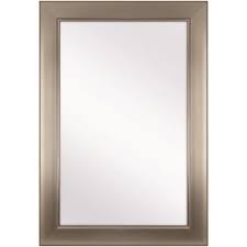 Get free shipping on qualified bath event vanity mirrors or buy online pick up in store today in the bath department. Home Decorators Collection Part 81156 Home Decorators Collection 24 In W X 35 In H Framed Rectangular Anti Fog Bathroom Vanity Mirror In Modern Nickel Vanity Mirrors Home Depot Pro