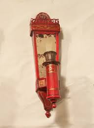 7871 Pair Red Tin Candle Wall Sconces