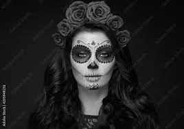 portrait of a woman with sugar skull