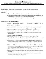 Combination Resume Sample Administrative Client Relations