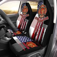 Firefighter Us Flag Car Seat Covers