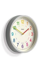 Jones Clocks Grey Kids Grey Wall Clock