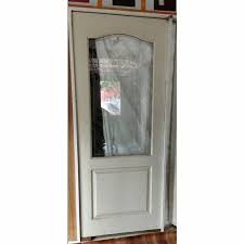 Hinged White Wooden Glass Door