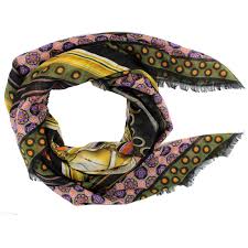 Givenchy Scarf Signature Green Pink Butterfly Design Cashmere Extra Large Square Scarf Sale