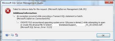 sql server database access denied error