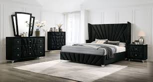 carissa upholstered bedroom set black