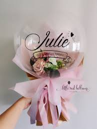 pink fl bubble balloon bouquet