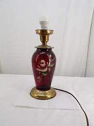 Vintage Royal Ruby Anchor Glass Lamp