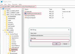 numlock on startup registry key