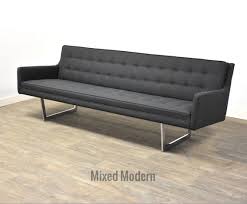 Charcoal Grey Chrome Mcm Sofa By