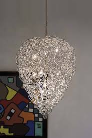 14 Light Designer Pendant In Tangled Metal Wire