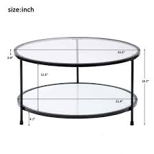 2 Tier Round Glass Coffee Table