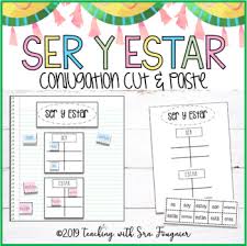 Spanish Ser And Estar Conjugation Cut And Paste Note Sheet