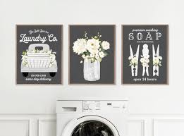 Set Of 3 Chalkboard Laundry Wall Art