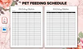Printable Pet Feeding Schedule Graphic
