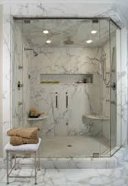White Marble Shower Contemporary