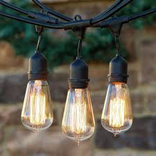 Proxy Lighting Weatherproof Outdoor String Lights With Vintage Edison Bulbs Ul Listed 48 Feet Long With 15 Dropped Sockets Perfect Patio Lights