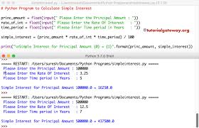 Python Program To Calculate Simple Interest