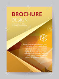 Flyer Template A4 Size Gold Low Polygon Color Theme Background