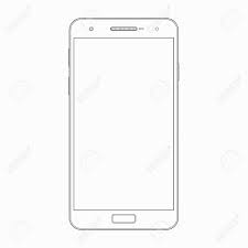 Smartphone Outline Template Vector Wireframe Contour Of Modern