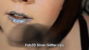 3d silver glitter lips gif you