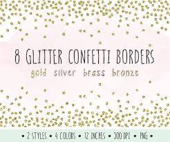 Glitter Confetti Borders Clip Art Gold