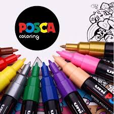 Mark in vivid color on practically any surface! Posca Acrylic Paint Markers Cowan Office Supplies