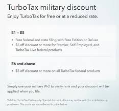 Turbotax Military Discount Free For Junior Enlisted