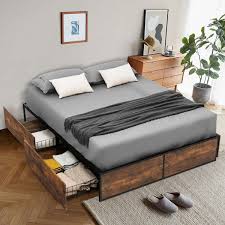 full industrial platform bed frame with