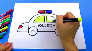 BÉ TẬP VẼ_Hướng dẫn bé vẽ xe cảnh sát đơn giản nhất_HOW TO DRAWING THE  POLICE CAR - YouTube