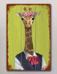 Vinoxo Funny Animal Framed Giraffe Wall