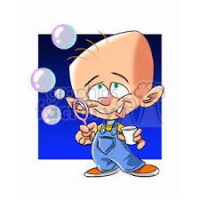 Cartoon Baby Boy Blowing Bubbles Clipart Royalty Free Clipart 393377
